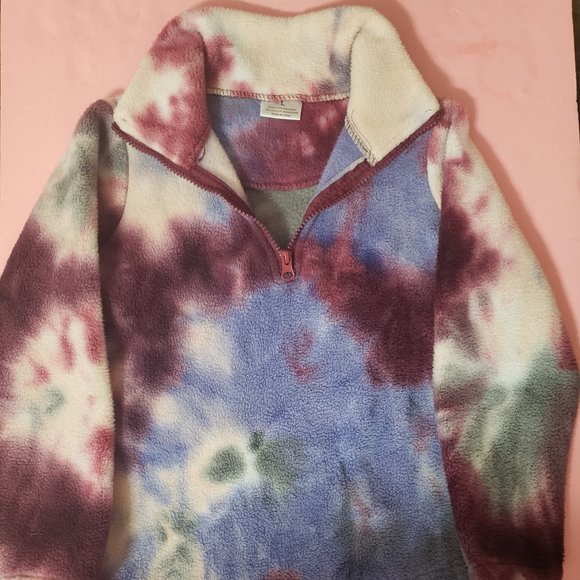 Tie Dye Fleece Zipper Pull over Size L No Brand - Picture 2 of 4